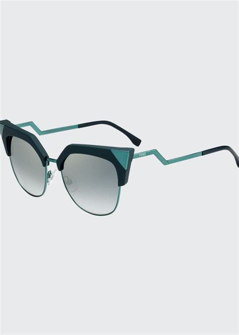 fendi mirrored rimless cat eye sunglasses 50mm|Fendi Iridia Mirrored Cat.